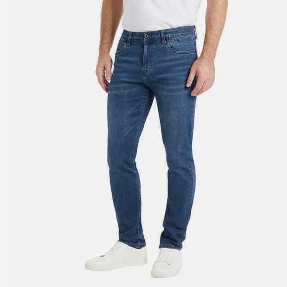 Kenneth Cole Men's Straight Fit Jeans Stretch Denim Blue Size 34x34 - Picture 1 of 11